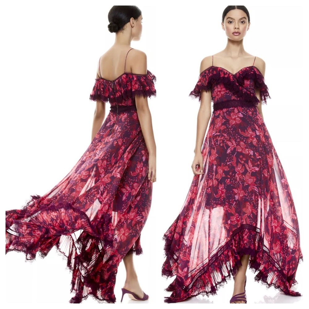 ALICE + OLIVIA Harper Cold Shoulder Maxi Dress